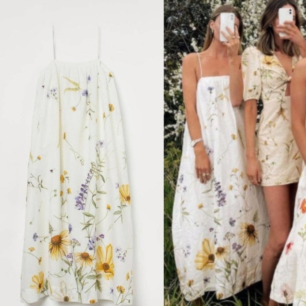 H&M Wildflower Collection Linen Blend Flor…